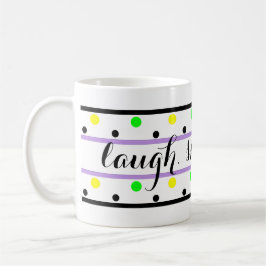 Taza De Café Lauder cita puntos de polka verde morado amarillo