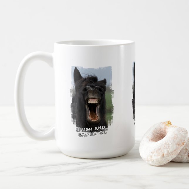 Taza De Café Laugh y Gallop On (Con donut)