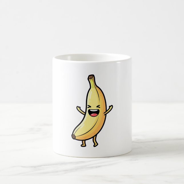 Taza De Café Laughing Banana – Cute Kawaii Illustration (Centro)