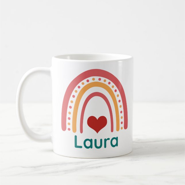 Taza De Café Laura Vintage Boho Rainbow (Izquierda)