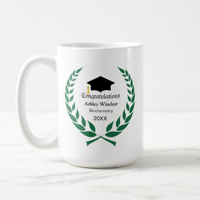 Taza De Café Laurel Felicitaciones Graduación (Izquierda)