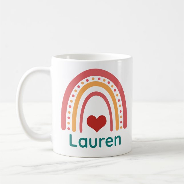 Taza De Café Lauren Vintage Boho Rainbow (Izquierda)
