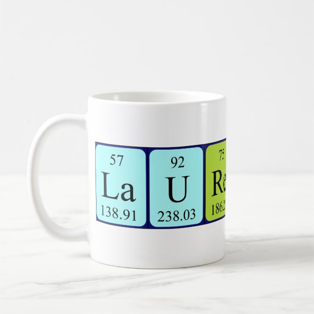 Taza De Café Laurentine periódica nombre de tabla mug (Izquierda)