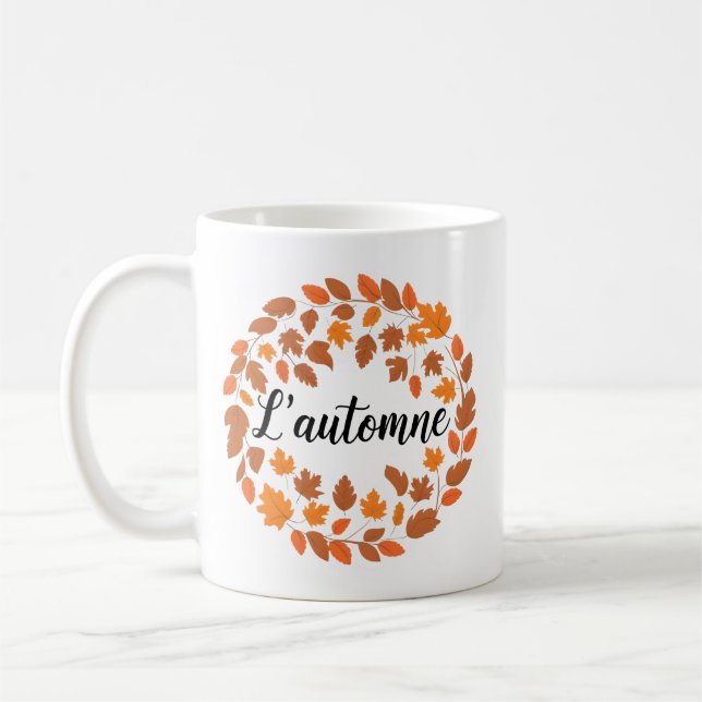 Taza De Café L'automne, Ilustracion francés de otoño, temporada (Izquierda)