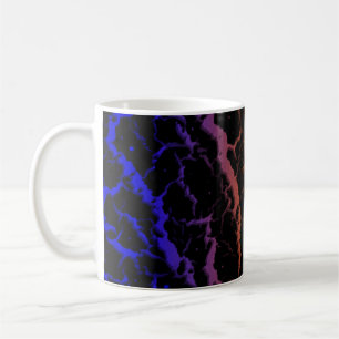 Taza De Café Lava Espacial Agrietada - Azul/Naranja