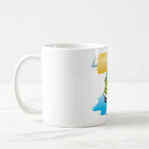 Taza De Café Lavado Feliz de Coche de Dibujos Animados Verdes
