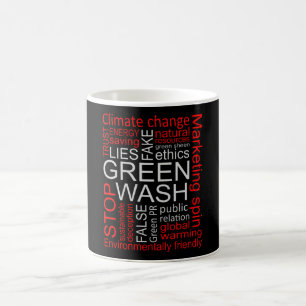 Taza De Café Lavado verde mentiras falsas engaño