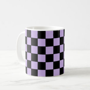 Taza De Café Lavanda a cuadros y negro