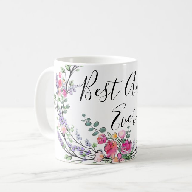 Taza De Café Lavanda acuática eucalipto Tía Rosa salvaje rosa (Anverso izquierdo)
