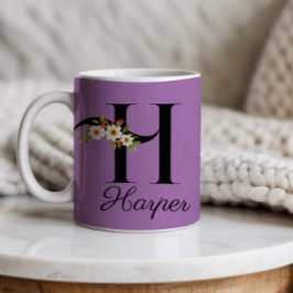 Taza De Café Lavanda acuática monogramada Mug