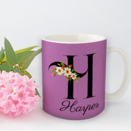 Taza De Café Lavanda acuática monogramada Mug
