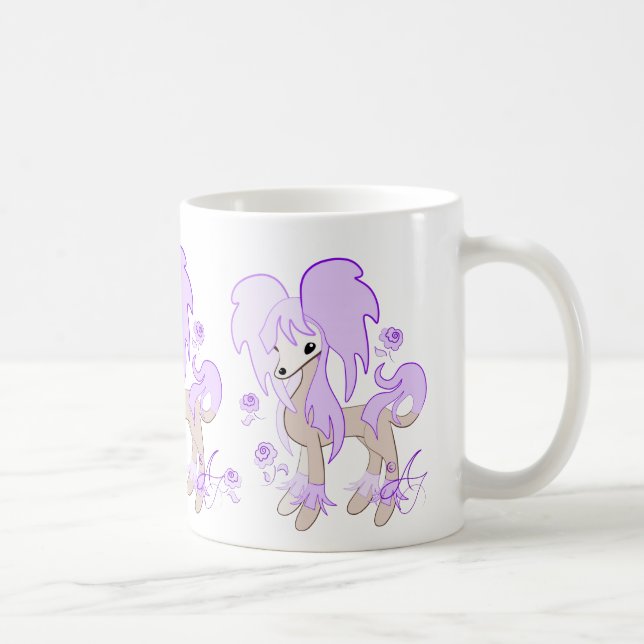 Taza De Café Lavanda con cresta china linda (Derecha)