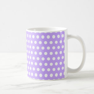 Taza De Café Lavanda con lunares blancos