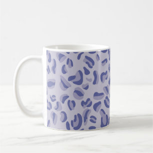 Taza De Café Lavanda con patrón de leopardo púrpura