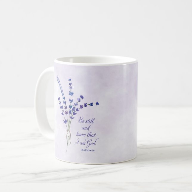 Taza De Café Lavanda de aliento cristiano con escrituras (Anverso izquierdo)