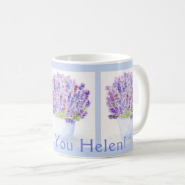 Taza De Café Lavanda de color de agua pintada a mano GRACIAS PO