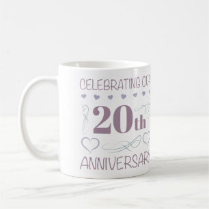Taza De Café Lavanda elegante 20° Aniversario Boda