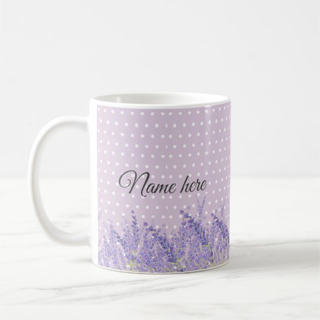 Taza De Café lavanda, elegante, moderno, moderno, floral, viole (Izquierda)