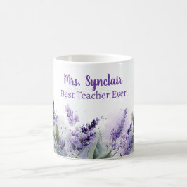 Taza De Café Lavanda Floral de Primavera Mejor Agradecimiento a