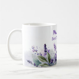 Taza De Café Lavanda Floral de Primavera Mejor Agradecimiento a