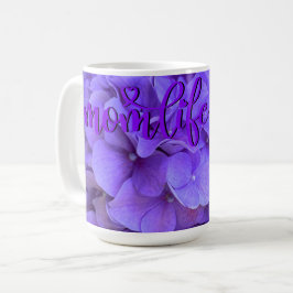 Taza De Café Lavanda lila púrpura Hidrangeas flores púrpuras