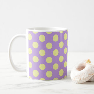 Taza De Café Lavanda Limón Lunares
