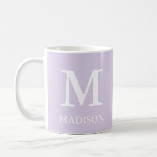 Taza De Café Lavanda Minimalista moderna monográfica clásica