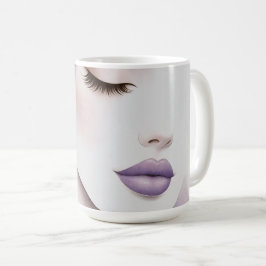 Taza De Café Lavanda Morada Personalizada Mujer Elegante Bellez