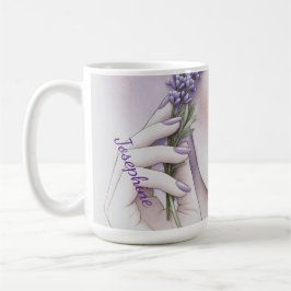 Taza De Café Lavanda Morada Personalizada Mujer Elegante Bellez