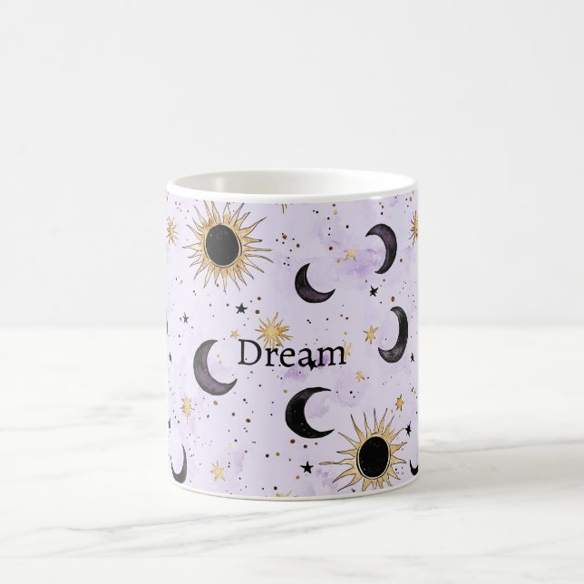 Taza De Café Lavanda Oro Sol Negro Luna (Centro)