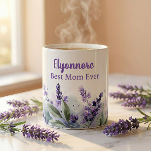 Taza De Café Lavanda Primavera Floral Mejor Mamá del Mundo