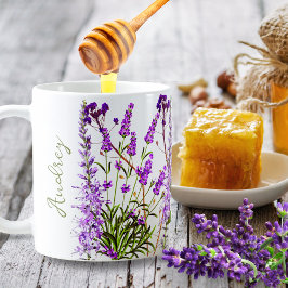 Taza De Café Lavanda violeta florece flores Inspiradoras cita