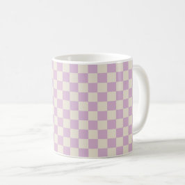Taza De Café Lavanda y tablero de verificación blanco desactiva