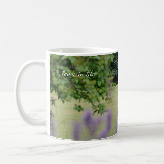Taza De Café Lavanda y velero de madera antigua (Izquierda)