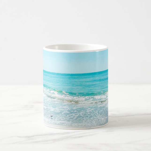 Taza De Café Lavandera tropical de las olas oceánicas de la (Centro)