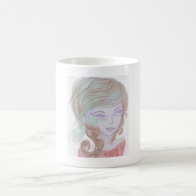 Taza De Café Lavender Alien Faux Canvas Print (Centro)