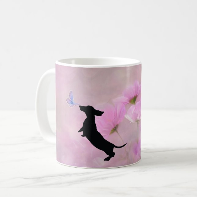 Taza De Café Lavender Dachshund Silhouette Mug