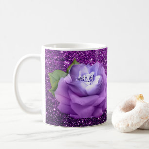 Taza De Café Lavender Diamond Rosa Purple Faux Purpurina