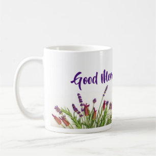 Taza De Café Lavender Floral Buenos días Personalizado del sol