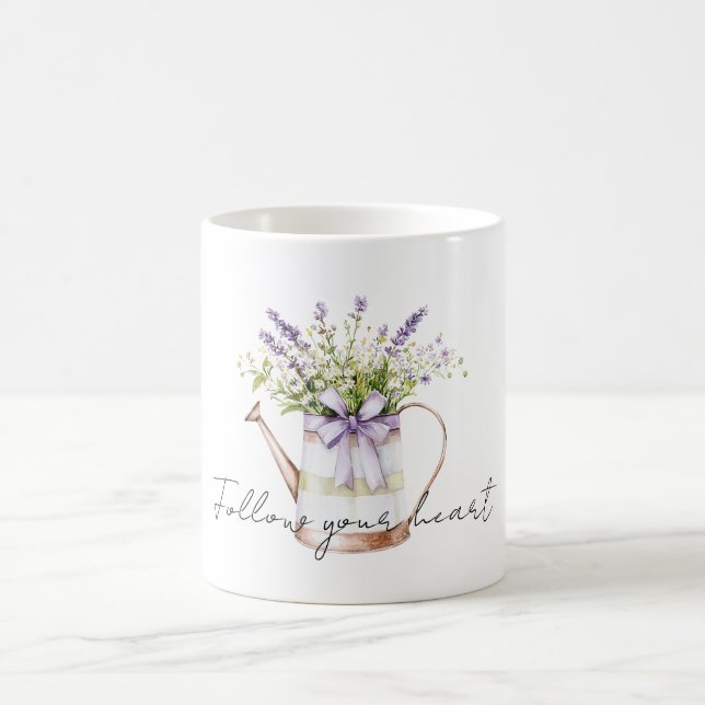 Taza De Café Lavender Flowers Bow (Centro)