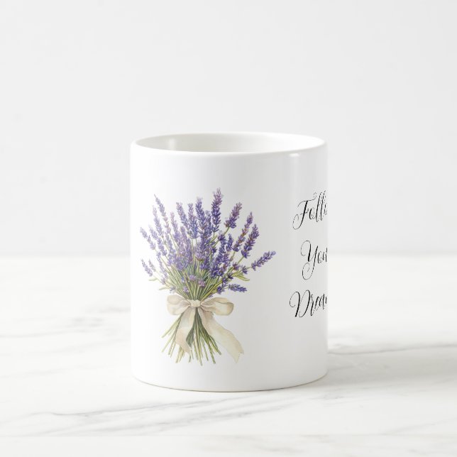 Taza De Café Lavender Flowers Cream Bow (Centro)