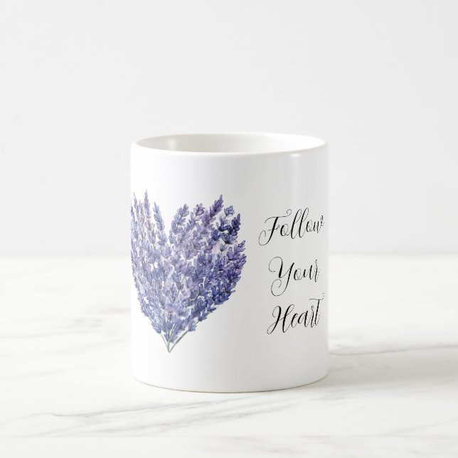 Taza De Café Lavender Flowers Heart (Centro)