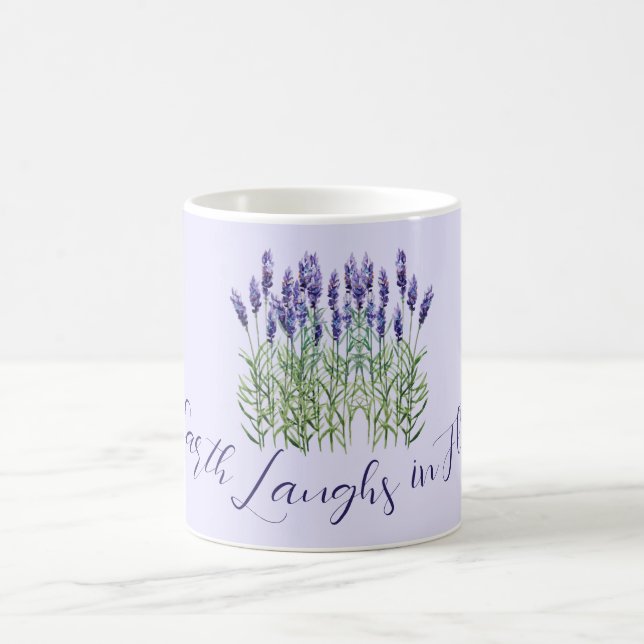 Taza De Café Lavender, la tierra ríe con flores (Centro)