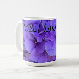 Taza De Café Lavender lila púrpura Hydrangeas flores mejor mamá