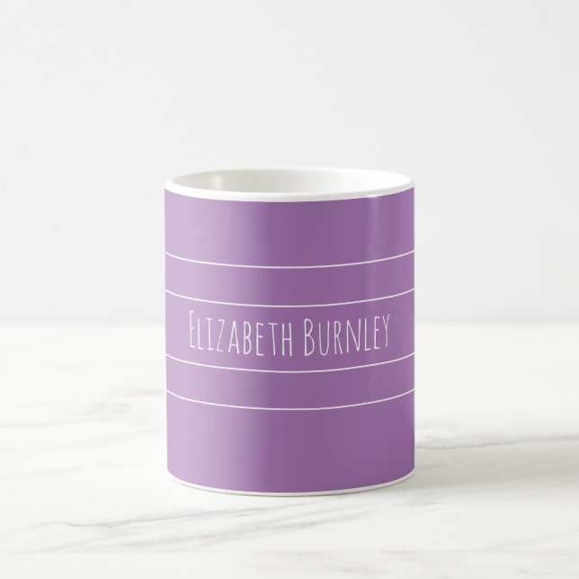 Taza De Café Lavender lilac personalizado con tu nombre (Centro)