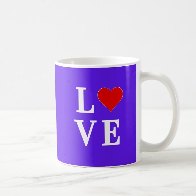 Taza De Café Lavender LOVE Moda moderna Elegante (Derecha)