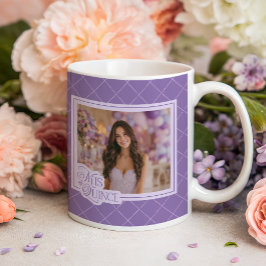 Taza De Café Lavender Mis Quince Photo Quinceanera Keepsake