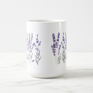 Taza De Café Lavender Pattern Pillar Candle