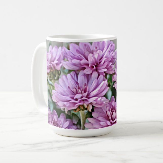 Taza De Café Lavender Purple Mamá Flor Art Mug Cup (Anverso izquierdo)