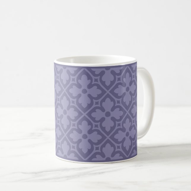 Taza De Café Lavender Renacimiento Gótico Quatrefoil Café Mug (Anverso derecho)